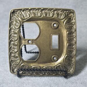 Vintage Kirsch Chateau BF146 Antique Brass Switch Outlet Wall Plate 1970s